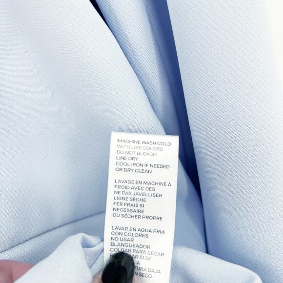 NWT Good American Luxe Suiting Boyfriend Blazer Light Blue Womens Size S/M - Picture 8 of 13